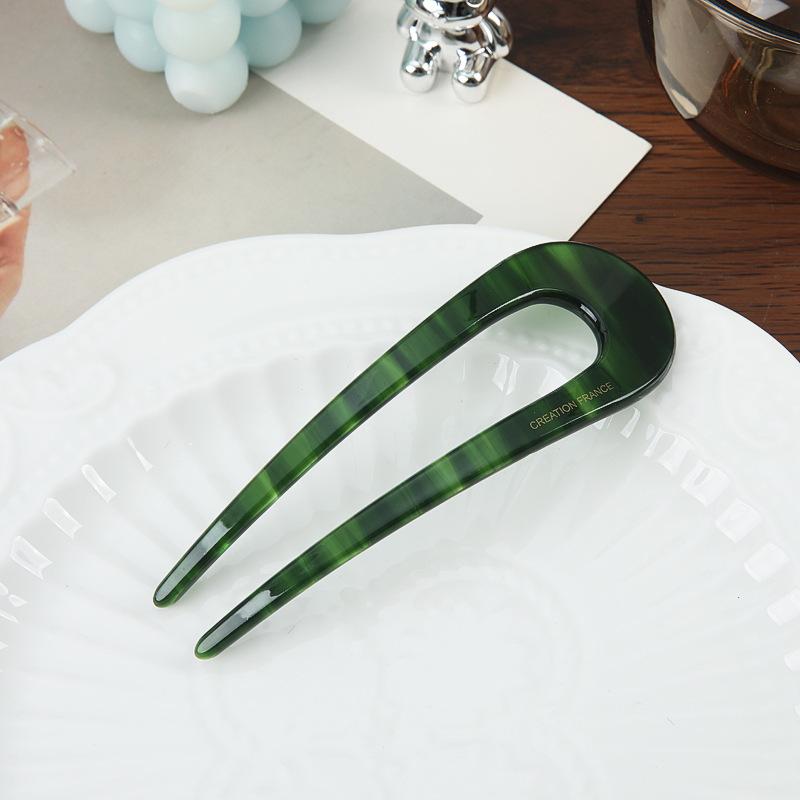 U-Shaped Hairpin Female High-End Sense Antique New Chinese Disc Hair Hairpin Headgear Simple Modern Daily Hairpin