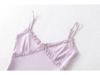 Summer 2023 Lace Trim V-Neck Stretchy Bodycon Camisole Tank Top for Women