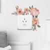 Watercolor Pink Rose Switch Pasted Living Room Entrance Home Beautification Wall Sticker