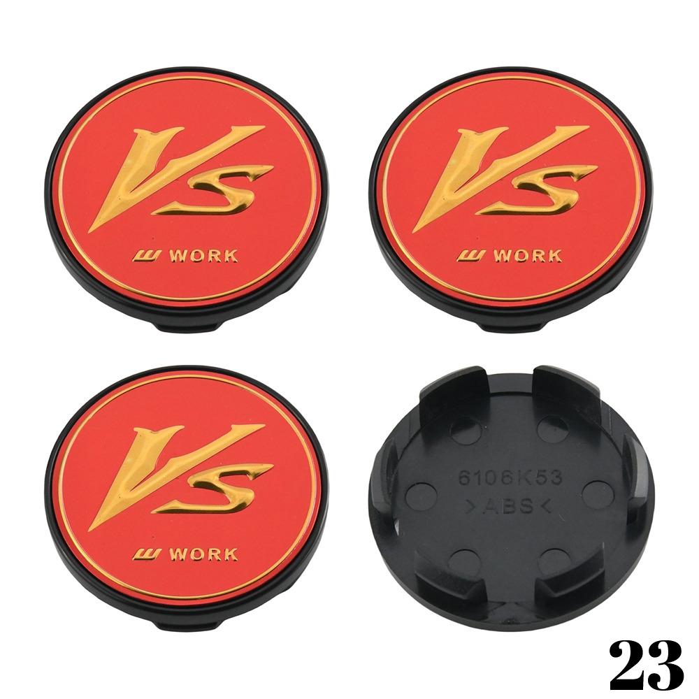 4PCS WORK Center Cap 53mm & 54mm Wheel Caps MEISTER VS EQUIP Emblem Wheel Cover Cap Hubcaps Car Rim Accessories