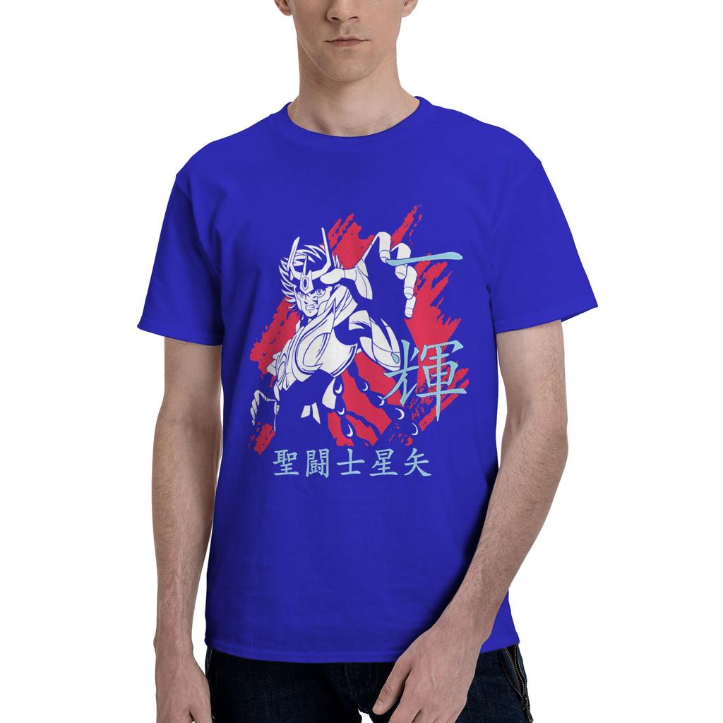 Ikki Mens T Shirts Saint Seiya Fashion Tees Short Sleeve Round Neck Pure Cotton Birthday Present Tops TShirt
