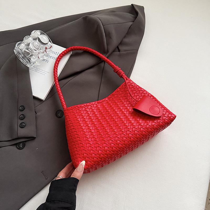 Korean Niche Hand-woven Underarm Bag Women's Fashion Casual Portable Mother and Child Bag Large Capacity Shoulder Bag Women's Bag