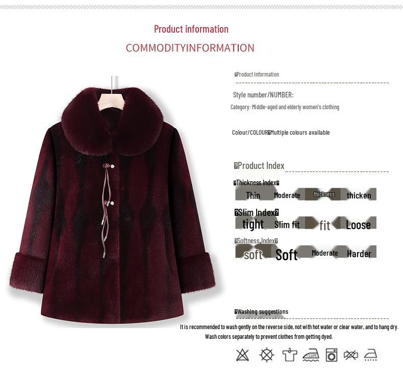 Warm Mid-Length Women's Coat: Fleece-Lined, Thickened, Ideal for Winter, Perfect for Moms and Grandmas.