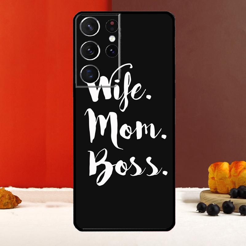 Wife Mom Boss Cover For Samsung Galaxy S25 S24 Ultra S22 S23 Plus S20 S21 FE S9 S10 S25 FE Phone Case