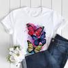 Butterfly Love Heart Print T Shirt Women Fashion Black T Shirt Female Short Sleeve Cute Graphic Tee Shirts Ladies Summer Tops