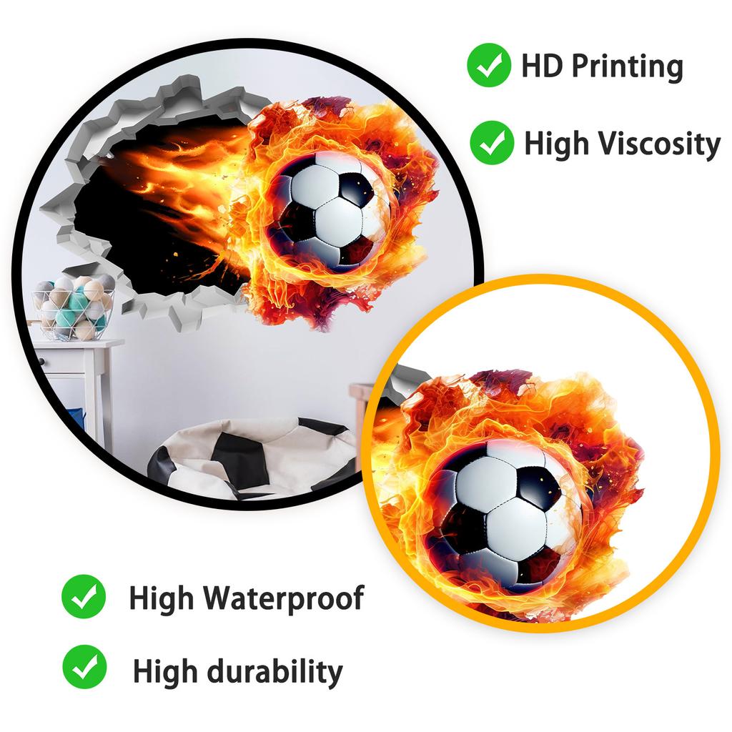 Creative Football Sports Theme Wall Sticker for Kids Bedroom Living Room Gym Wall Decor