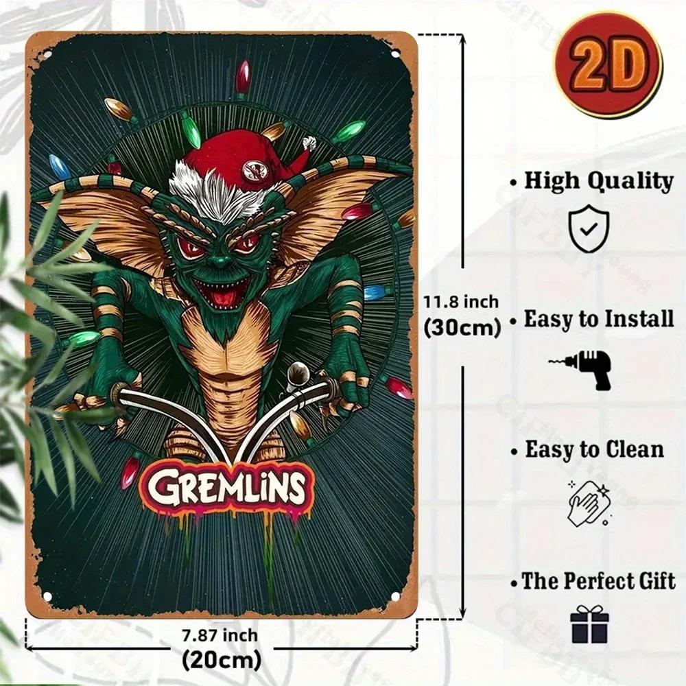 

Очаровательная винтажная настенная живопись с гремлинами, металлическая вывеска, ретро-юмор, идеально подходит для патио, фермерского дома, кафе, идея рождественского подарка. 20x30cm белый