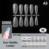 100Pcs/10Strip Professional Extra Thin Clear Frosted Fake Nail Tips Half Cover Nail Pressing Nail Salon