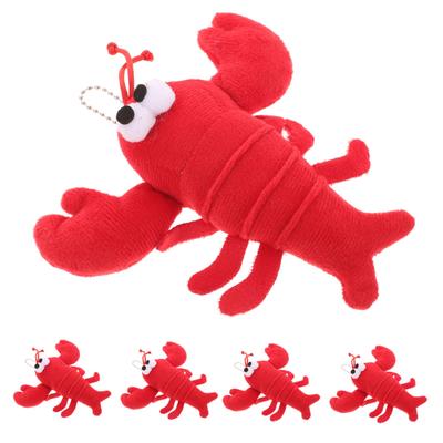 EXCEART Yengeç Kolye Yengeç Peluş Hayvan Anahtarlık Sevimli Yengeç Oyuncak Yenilebilir Aksesuar Istakoz Kuyruğu Çanta Süsü Yiyecek Örneği 5 Parça