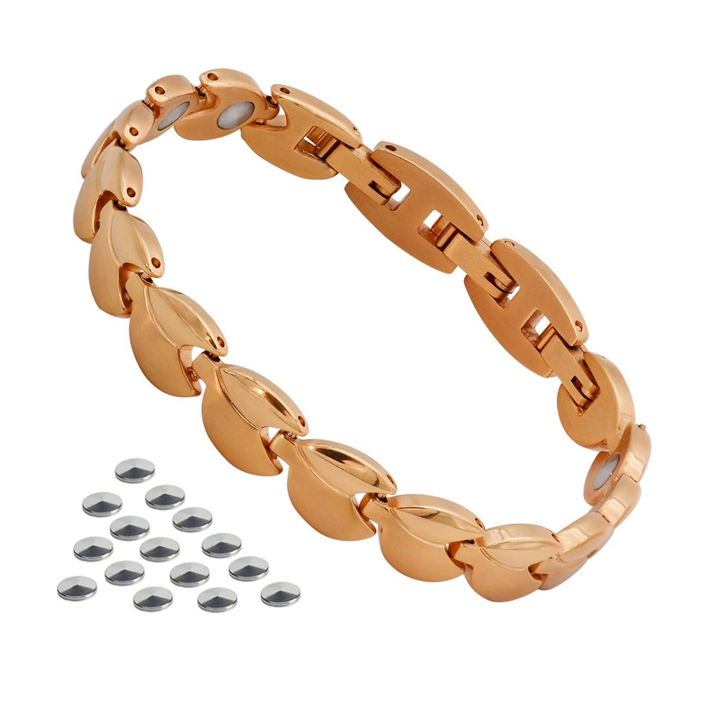 QIAOZILI Pure Germanium Bracelet for Men and Titanium Steel Health Bracelet with Adjustable Extension Perfect as a Day Birthday or Anniversary
