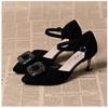 Square buckle with temperament with skirt fashionable versatile and comfortable summer new rhinestone high-heeled sandals women