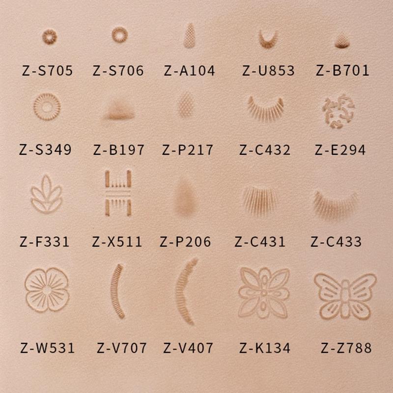 20pcs Metal Leather Working Saddle Making Tools Carving Leather Craft Stamps Kit DIY Printinting Craft Supplies Leather Tools