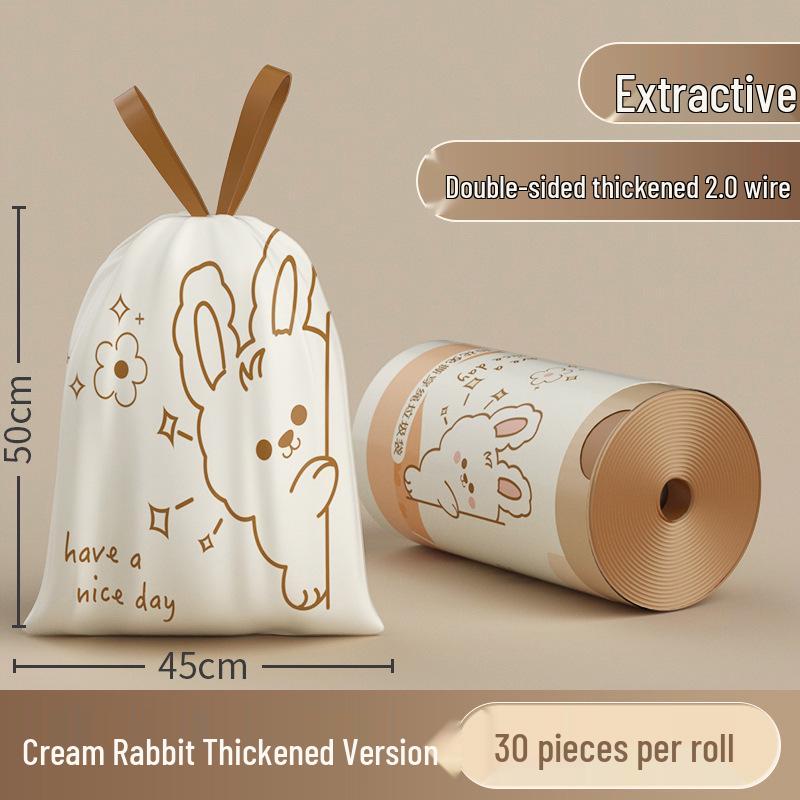 Okas Tear-Free Portable Capibara Thickened Large Garbage Bags for Home, Kitchen, and Dormitory with Drawstring
