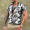 T-shirt con tatuaggio estivo Camicie hawaiane da uomo Marca Manica corta Top Magliette Camicetta casual da uomo Moda Camisas De Hombre Abbigliamento