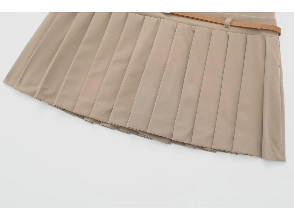 2024 Frühling Damen Street Fashion Niedrige Taille Plissee Rock Hose