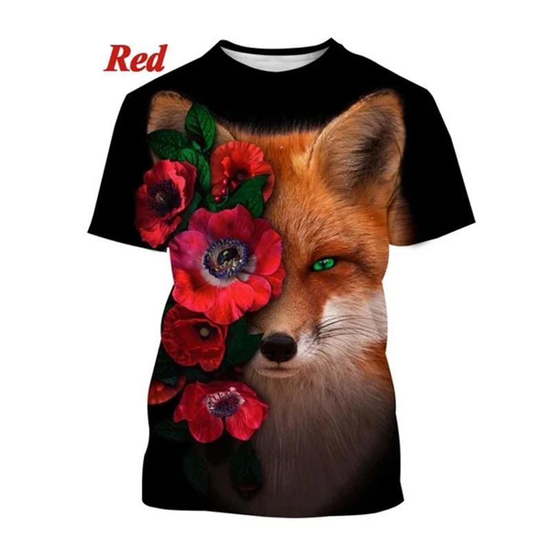 Animal Cute Fox 3D Print T-Shirts Men Women Fashion Casual O-Neck Short Sleeve T Shirt Oversized Harajuku Tees Top Kid Clothing