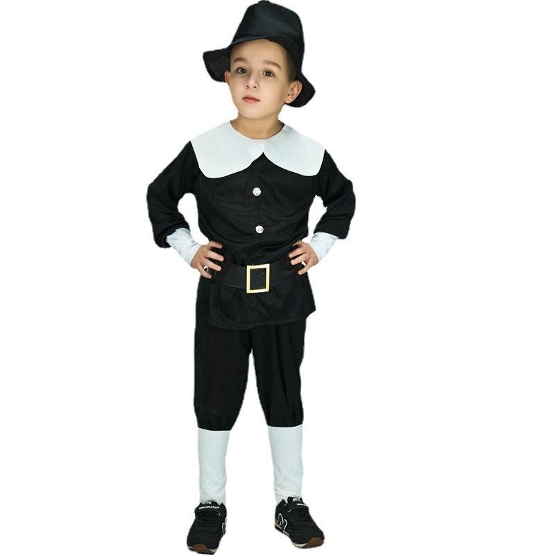 Halloween children's butler role-playing party costumes, little hero stage performance costumes