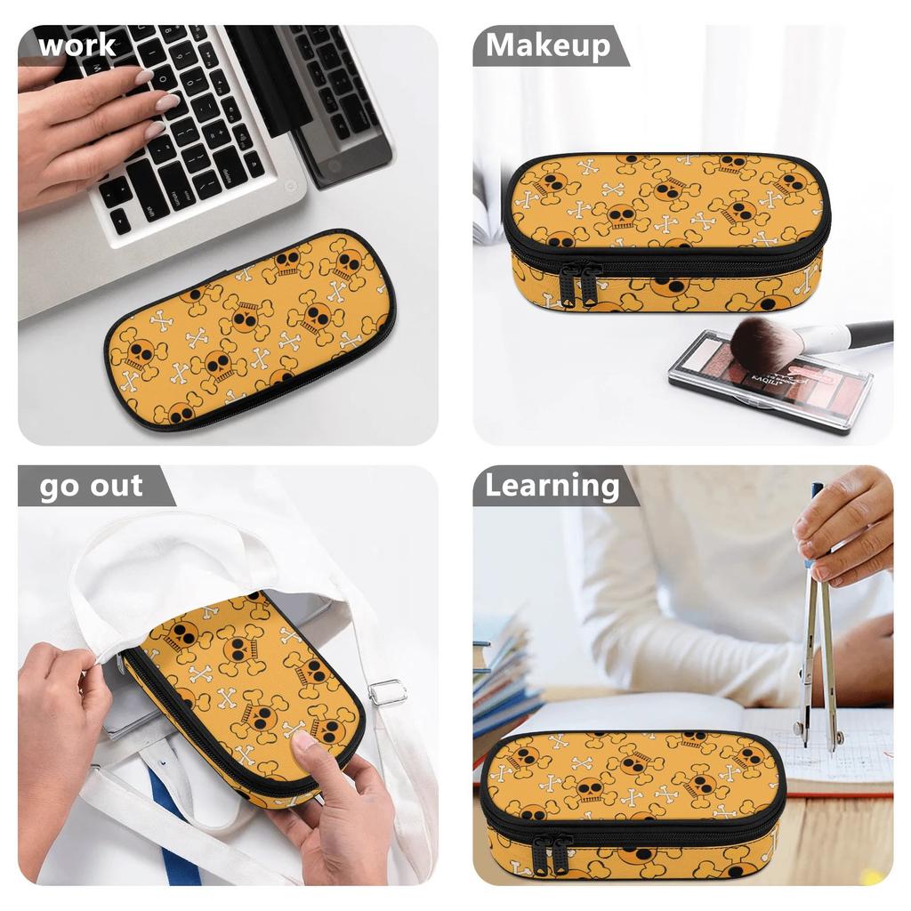 Pen Case Zipper Closure Organized Storage Durable Polyester Fabric with Mesh Pocket Removable Divider and Pen Slots for Boys Girls