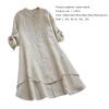 Scollo a O Bottoni Maniche Arrotolabili Orlo Asimmetrico Camicia da Donna Estiva Monocolore Lunghezza Media Sottile Abbigliamento Femminile
