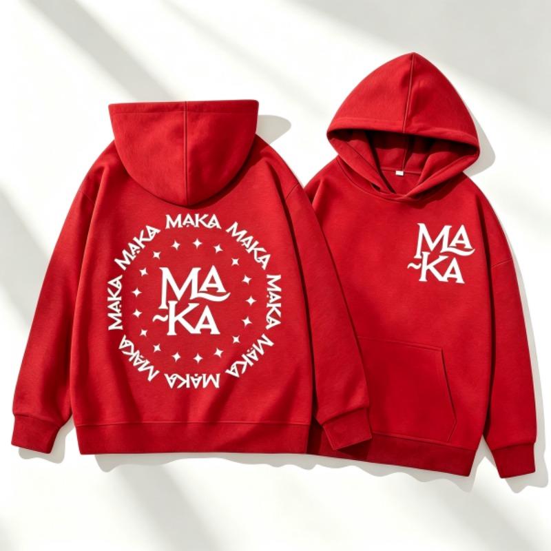 Autumn Men's Women's Hoodies Letter Maka Graphics Printing Unisex Fashion Pullover Long Sleeves Loose Casual Vintage Sweatshirts