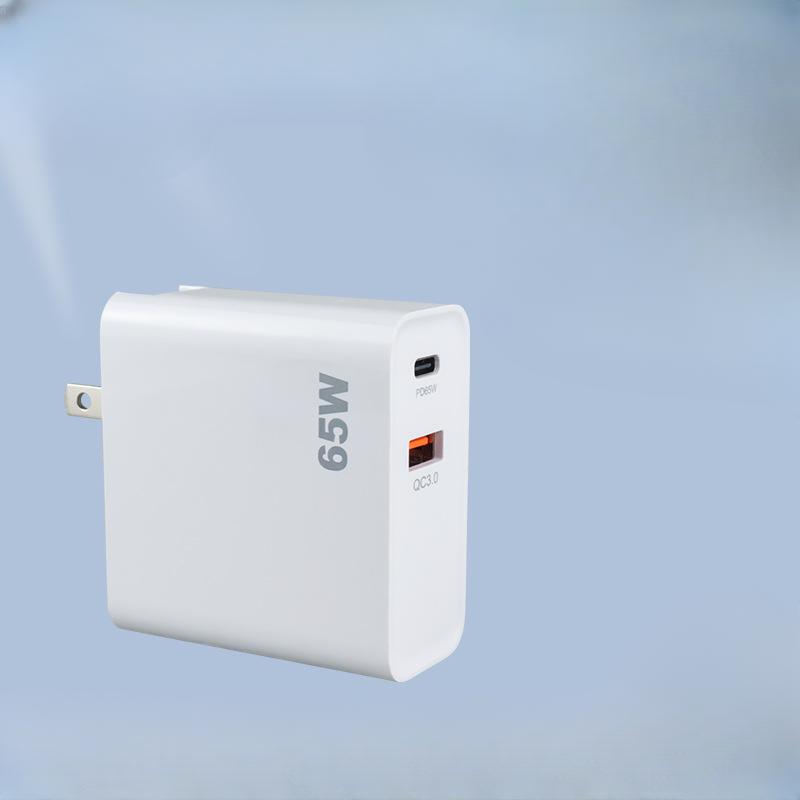 

Новое зарядное устройство GaN мощностью 65 Вт, европейское, британское и австралийское, быстрая зарядная головка, двухпортовый адаптер для ноутбука