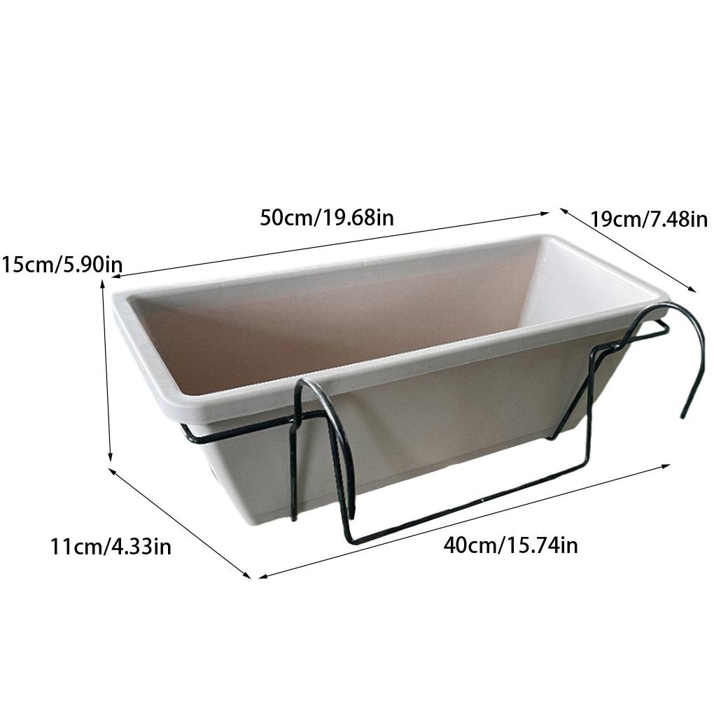 ABS Rectangular Flower Basket Sturdy And Durable Hanging Planter For Balcony Outdoor Gardener Plant