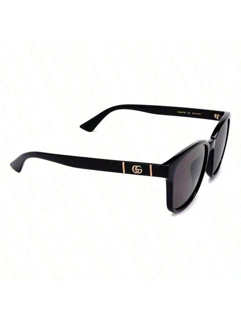 Gucci GG0637SK-001 Square Sunglasses for Men Women Black Gold GG Logo