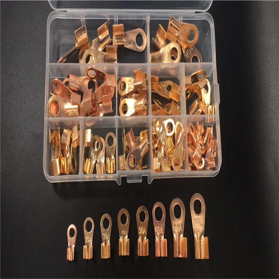 90pcs Copper Battery Cable Connector Terminal Open Lugs Wire Terminals OT 10A-100A