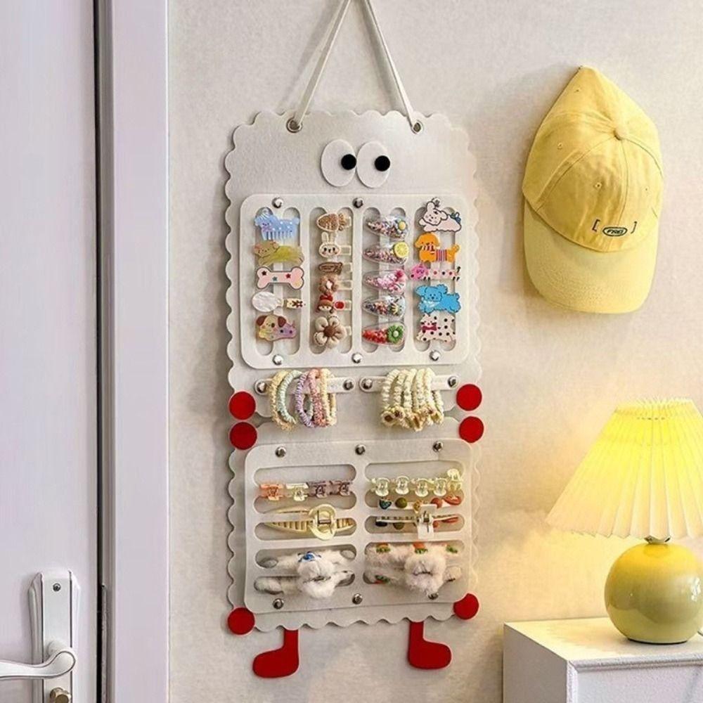 Wall-mounted Felt Hair Clip Storage Bag Detachable Hair Accessory Organizer  Ear Studs