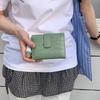 Two-fold Women Short Wallet Solid Color PU Card Bag Versatile Folding Wallet  Shopping