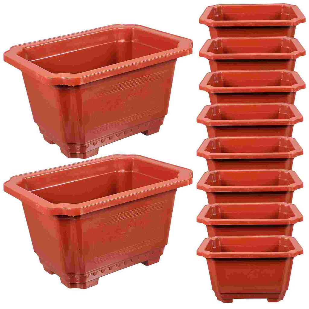 10pcs Elegant Bonsai Pot Lightweight Practical Flowerpot for Small Plants Office Home Use