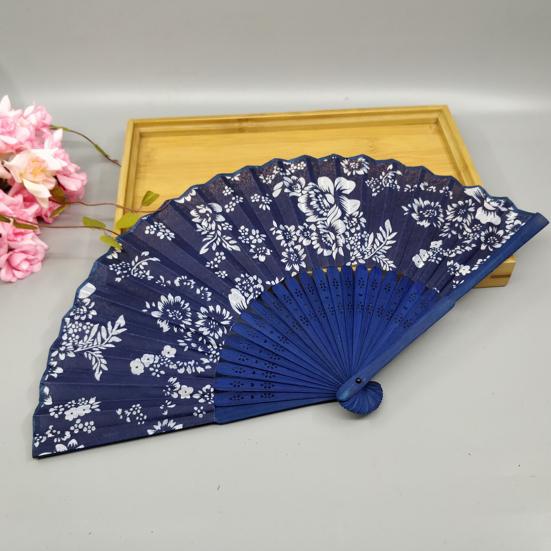 

Складной веер, двусторонний цветочный узор, бамбуковые полые ребра, подиумы, танцевальный реквизит, женский летний ручной веер, товары для вечеринок