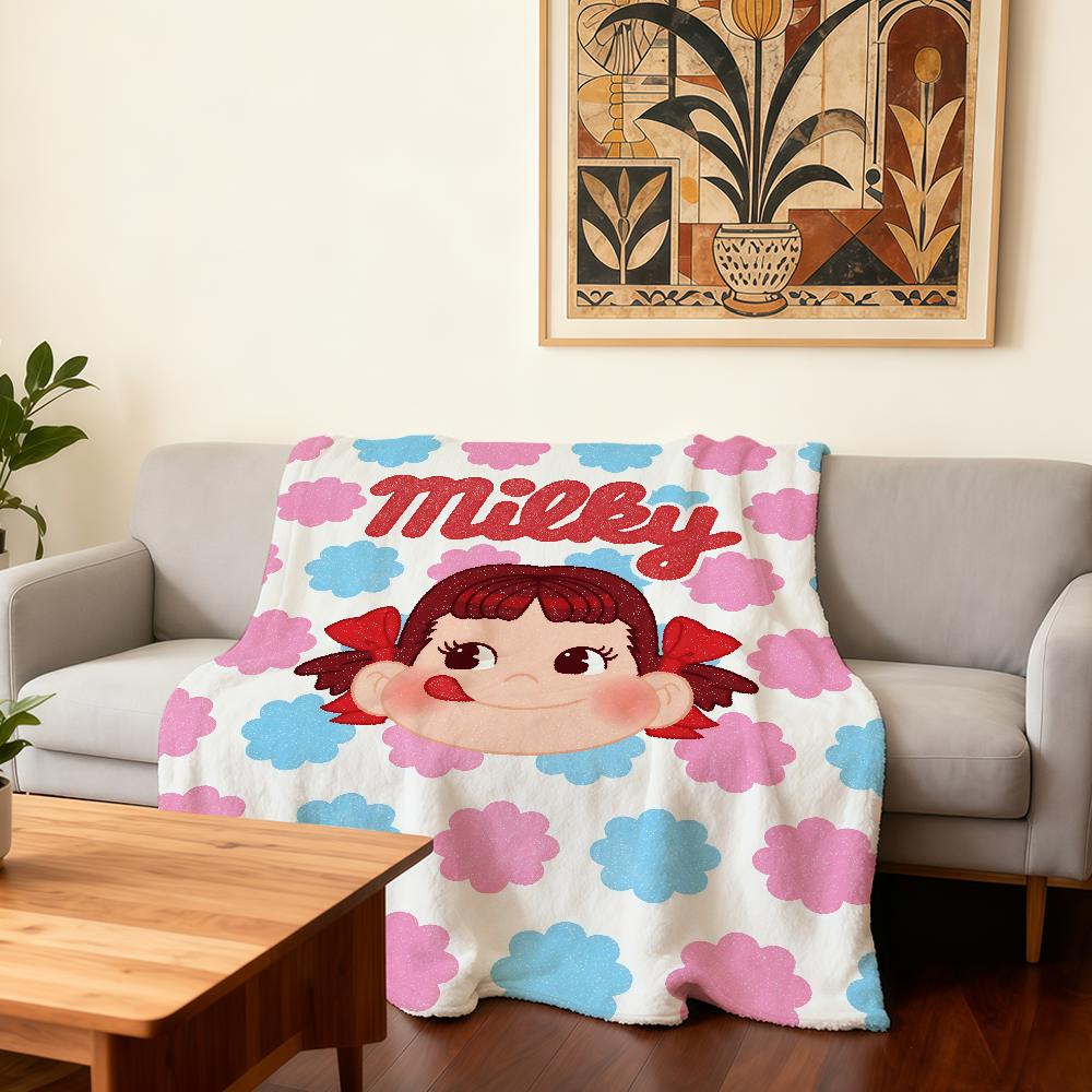 Cute F-Fujiya Peko Chan Blanket Super Warm Comfortable Plush Throw Blanket Child Home Sofa Bedroom Gift 30x40in
