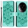 For Xiaomi 14 Ultra Case PU Leather Mandala Imprinted Design Wallet Phone Cover