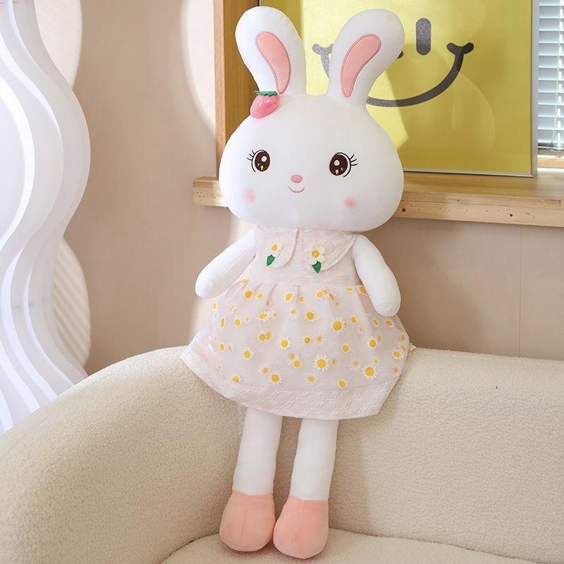 Peluche Lapin Mignon Animal en Peluche Lapin Doux Poupée Lapin Kawaii Oreiller de Sommeil Cadeau d'Anniversaire pour Enfants Filles Lapin Doux et Câlin pour Vous