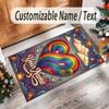 Hearts Theme Crystal Velvet Floor Rug Personalized Custom Name Text Warm Carpet Home Decoration