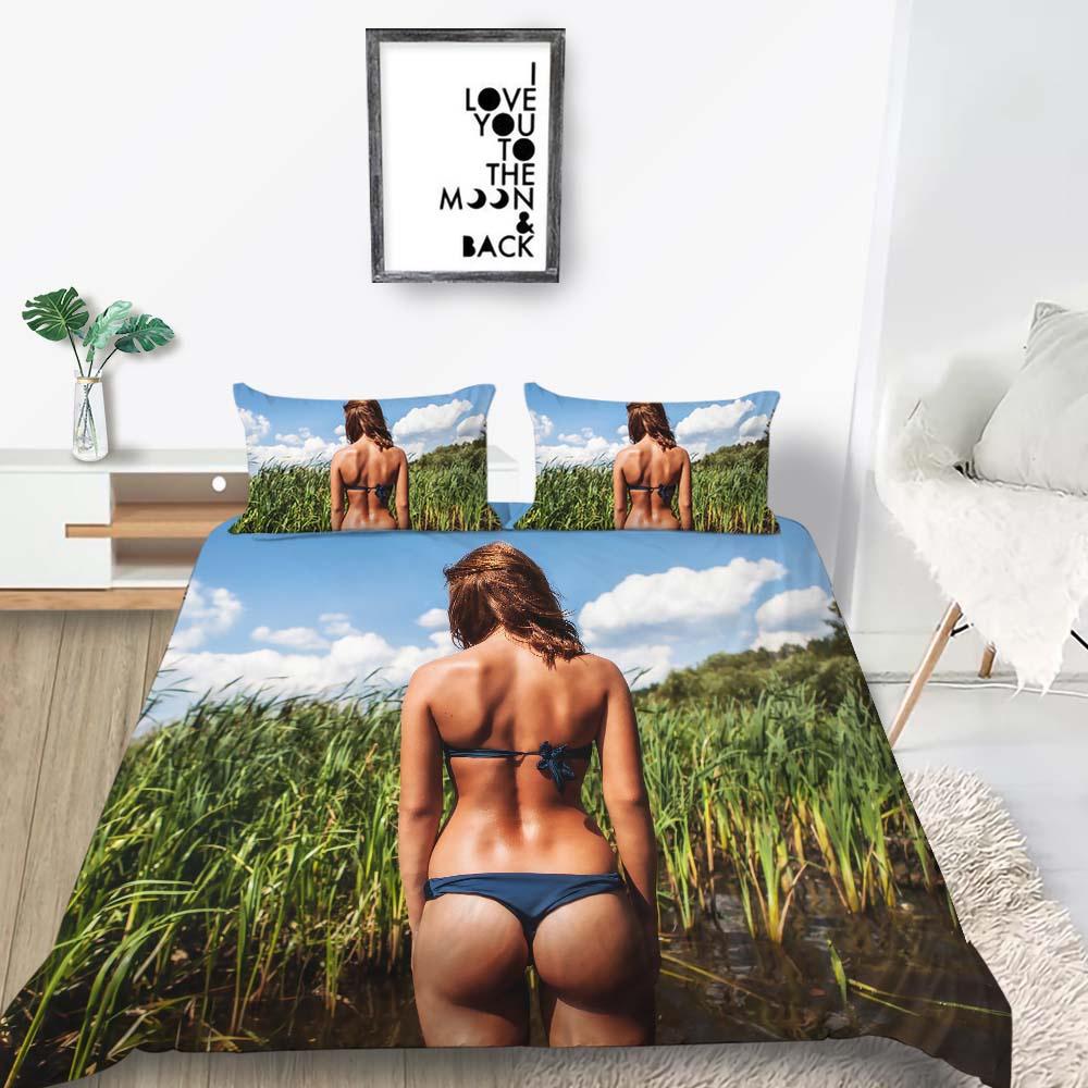 2023 Nowy styl Komplet Pościeli Dzieci Dziecko Domowe Ubrania na Łóżko Nowoczesny Nadruk 3D Nowo Modne Poszwy na Kołdrę Bikini King Size