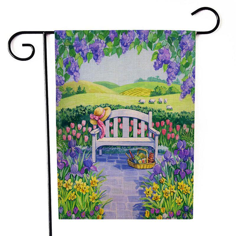 Charmante Bienen-Blumen-Gartenfahne: Stilvolle Outdoor-Dekoration Anhänger