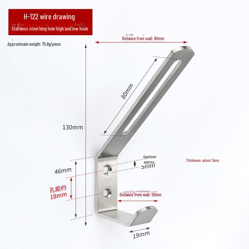 Stainless Steel Mini Single Clothes Hook for Wall