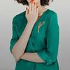 Elegant Wheat Sheaf Brooch Pin Exquisite Wheat Ear Lapel Pin Embellished with Sparkling Stones for Women Girls