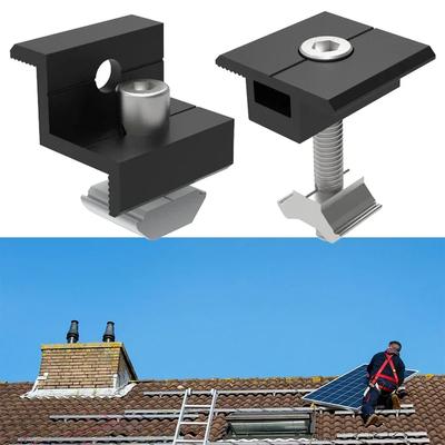 Solar Panel Module End Clamp Medium Clamps 30-35MM Photovoltaic Solar Panel Mounting Bracket Set Aluminum Alloy Pressure Block