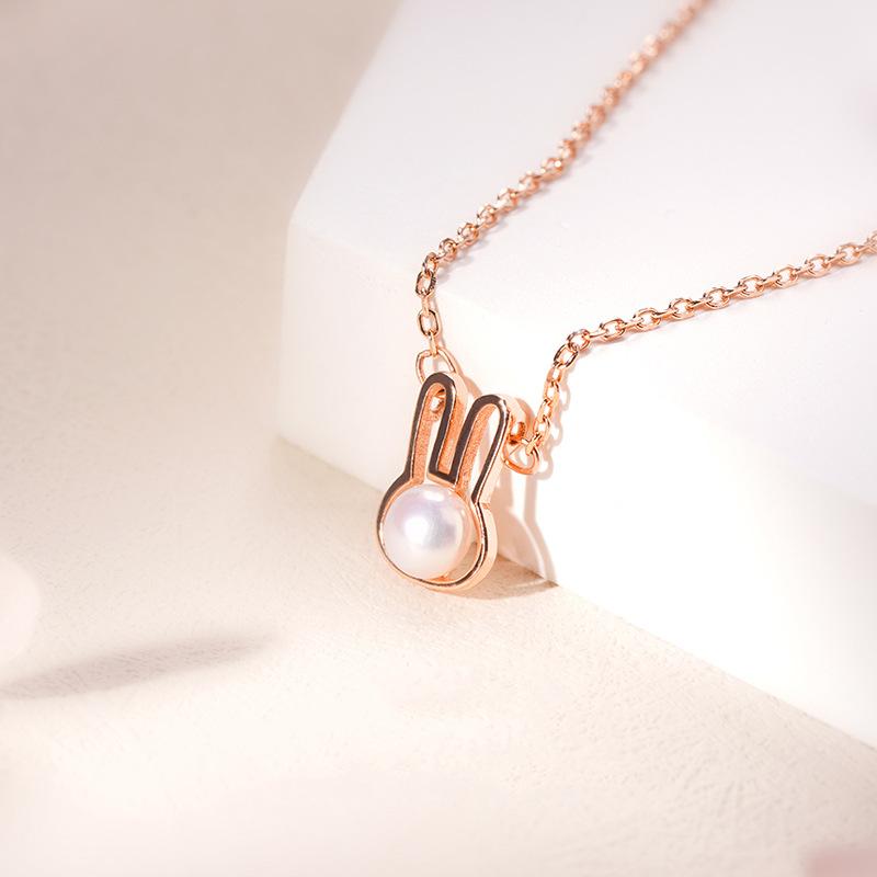 Rabbit Necklace Female Simple Light Luxury Cute Cute Rabbit Collarbone Chain Stainless Steel