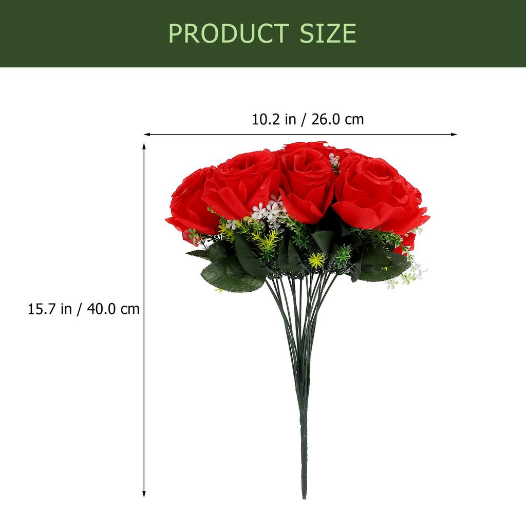 Artificial Rose Flowers Small Beautiful Bouquet for Funeral Memorial Cemetery Grave Arrangement Artificial Flowers