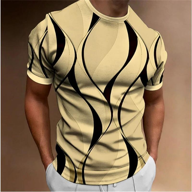 Summer Men Simple Everyday Casual Street Fun 3d Printed T-Shirt Fashion Trend Personality Large Size O Collar Short Sleeve