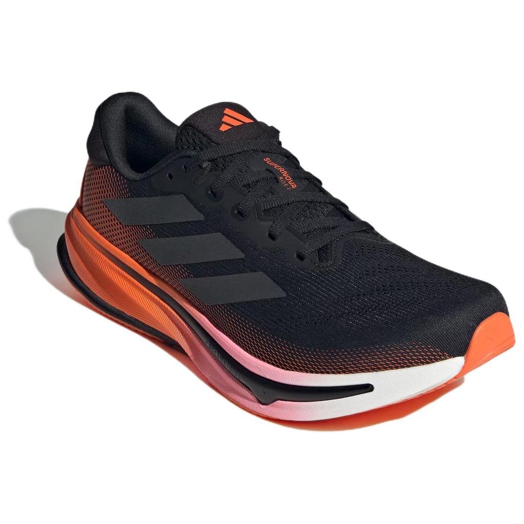 Adidas Supernova Rise 2 Comfortable Durable Breathable Supportive Responsive Low-Top Casual Running Shoes Men Sneaker Black Orange JQ8691