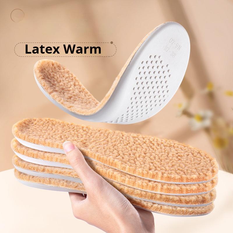 Winter Warm latex Insole Lamb wool Shoe Insoles Soft Comfortable Sneakers Snow Boots Shoe Sole Men Woman Heating Pads 1Pair