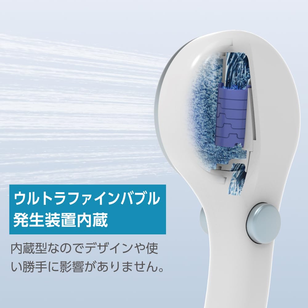 Sanei Ultra Fine Bubble Shower Rainy Water Made In Metallic Blue Head, Stop, Ultra-Fine Flow, Hand-Operated Stop, Water-Saving, Japan,