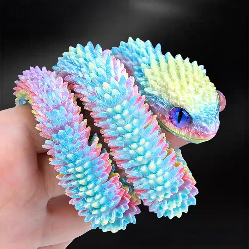 3D Printed Snake Egg Action Figure Toys Creative Stress Relief Rotatable Desktop Ornament Gift for Kids Adults