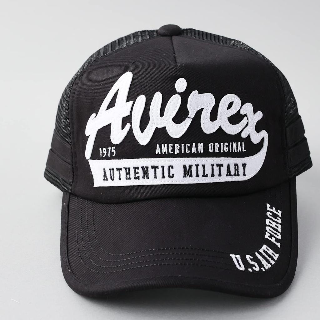 Boné Militar Avirex com Patch de Feltro Bordado e Tela Boné de Baseball Casual Americano Verão Autêntico Logo MA-1 Masculino, (Tamanho único, preto)