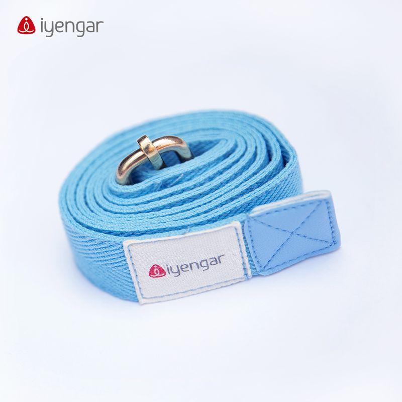 

[Оригинальный товар] Iyengar Life Вспомогательные средства для йоги Айенгара Ремень для растяжки 2,8 м 1,8 м Чистый хлопок Латунная пряжка 1 m blue